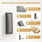 Folding Wall Hook, Heavy Duty Zinc Alloy No Rust Fold Up Hooks - Image 3