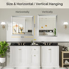 36x32 Inch Brushed Silver Bathroom Mirror - Image 6