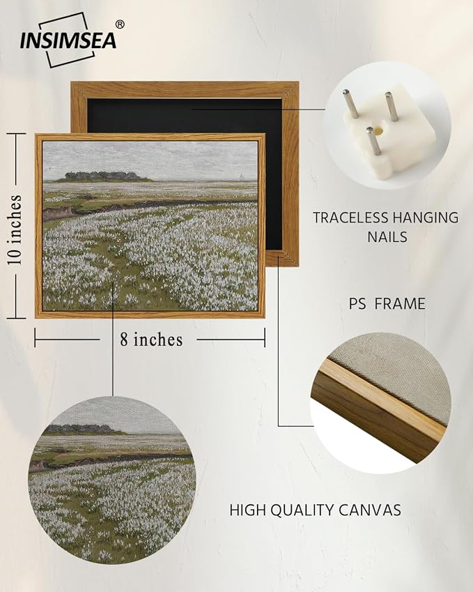 InSimSea Framed Canvas Wall Art Vintage Decor, Room Eclectic Decor, Classical - Image 3