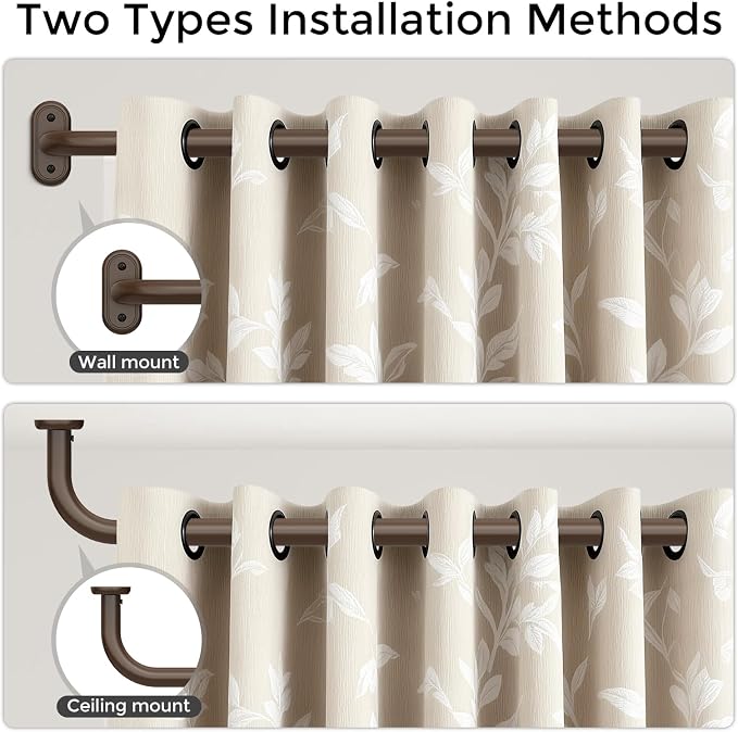 Curtain Rods 36-88 Inch, Bronze Wrap Around Blackout Curtain Rods - Image 4