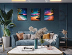 weiyiart 3-Piece Tropical Beach Wall Art, Northern Lights Ocean Sunset Canvas - Image 3