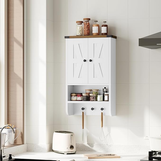 MAHANCRIS Bathroom Wall Cabinet, Farmhouse Medicine Cabinet - Image 6