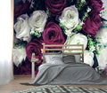 XMPMBM-Rose Floral Fabric Wallpaper Living Room Bedroom Bathroom Wall Mural-W by XMPMBM-Wallpaperthatwontpeeloff