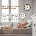 Geevon Vintage Brown Wall Clock, Silent 16" Non Ticking Wall Clock Battery - Image 5