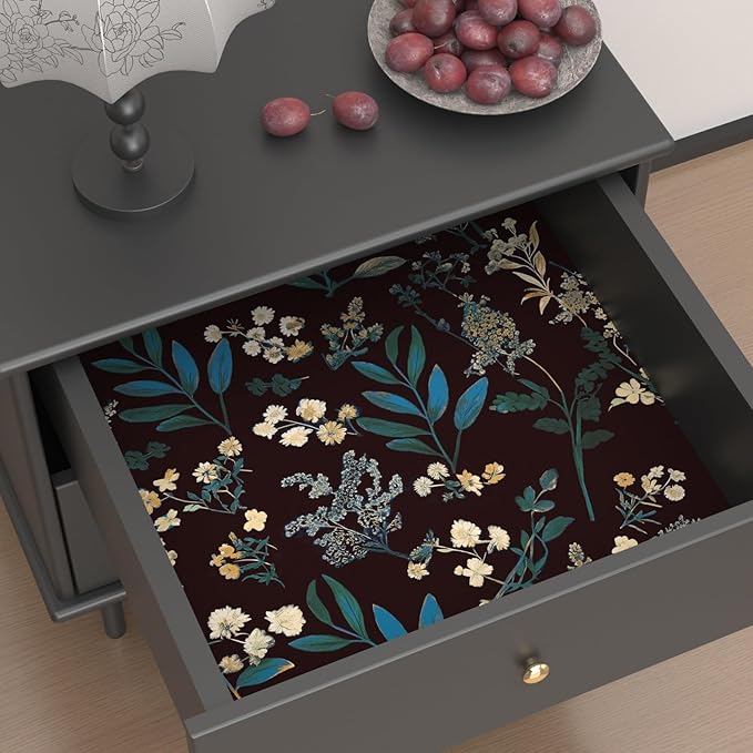 Laatse Vintage Wallpaper Peel and Stick Dark Green Floral Wallpaper 17.5'' x - Image 2