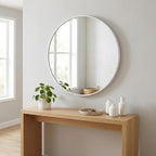 HARRITPURE Round Mirror 20" White Wall Mounted Circle Mirrors Vanity Mirror - Image 6