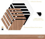 Mollywell Acoustic Panels, PVC Wood-Grain, 14x12 Inch Hexagon Carved Sound - Image 3