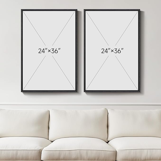Large Framed Black and White Neutral Abstract Wall Art - Image 4