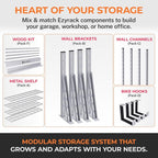 Heavy Duty Metal Brackets for Garage Wall Shelving, Modular Wall Mounted - Image 7