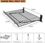 4 Pack Foldable Wall Shelf, Wall Mounted Garage Storage Shelves, Heavy Duty - Image 2