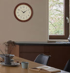 Bulova Atomic Time 2 Analog Wall Clock C5004 | 12.4" Wooden Frame, Sets Time - Image 3