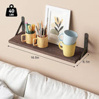 YGEOMER Brown Floating Shelves for Wall, 16.5 Inch Farmhouse Wall Shelves for - Image 3