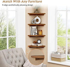 Forbena Walnut Brown Floating Corner Shelves - Image 6