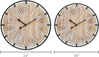 20 Inch Grand Farmhouse Wall Clock, Vintage-Inspired Wood & Metal Design - Image 6