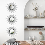 3 Pack Metal Mirrors for Wall Sunburst Wall Mirrors Home Décor Decorative - Image 4