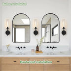 MOKATNG Wall Sconces Set of Two, Matte Black Bathroom Sconces - Image 3