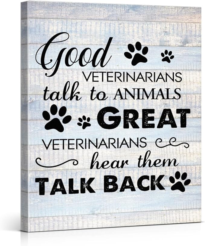 Funny Veterinarian Gifts Farmhouse Dog Canvas Wall Art Decor Veterinary Vet Gift by VAHATAN