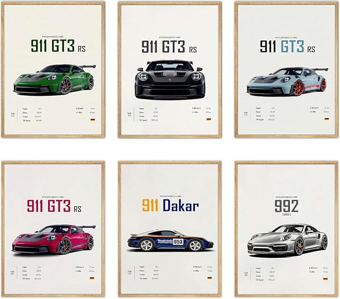 CSLGQGV Car Poster Vintage Racing Car Wall Art Supercar Canvas Prints Painting by Unknown