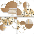 Large Wall Clock, Modern Silent Non-Ticking Metal Wall Art Wall Clocks Battery - Image 4