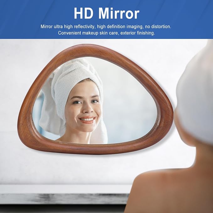 MAGFLERUM Irregular Wall Mirror, 30 * 20 inch Asymmetrical Wood Mirrors - Image 5