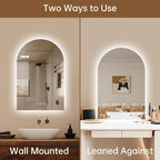 Arched Backlit Mirror Bathroom 24"x36"- Frameless LED Bathroom Mirror - Image 8