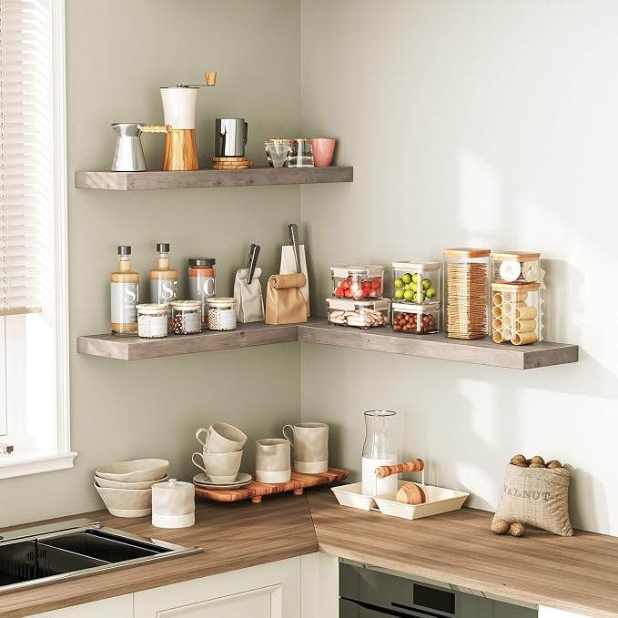RALGEND Floating Shelves for Wall, 1.5" Thick Wall Shelf Set of 3 - Image 8