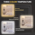 LOAAO 30"X30" LED Mirror for Bathroom, Lighted Bathroom Mirror - Image 4