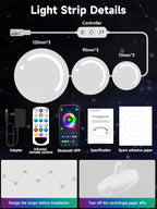 GIPOYENT Smart Wall Light, 9-Piece LED DIY Constellation Light, RGB Color - Image 6