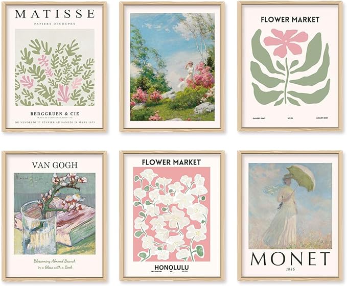 QIAOMICS Colorful Flower Market Wall Art Prints Abstract Matisse Wall Decor by QIAOMICS