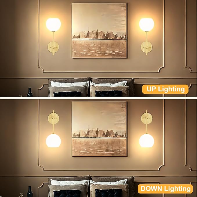 Wood Grain Battery Operated Wall Sconces Set of 2, Rechargeable Wireless Wall - Image 7