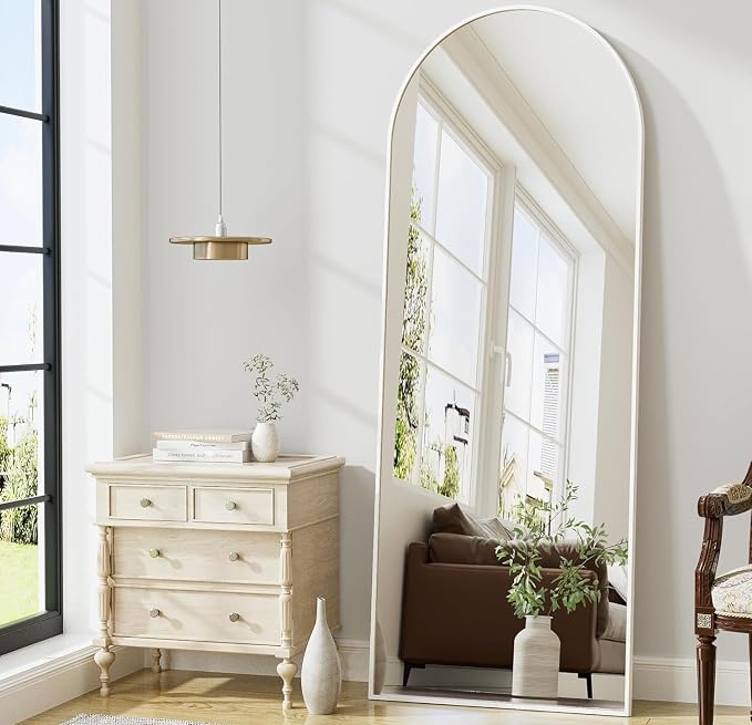 Prywot Arched Full Length Mirror, Modern Full Body Mirrors - Image 3