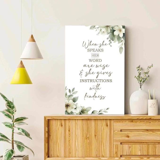 HIWX Christian Wall Decor, Sage Green Botanical Bible Verses Framed Canvas - Image 4