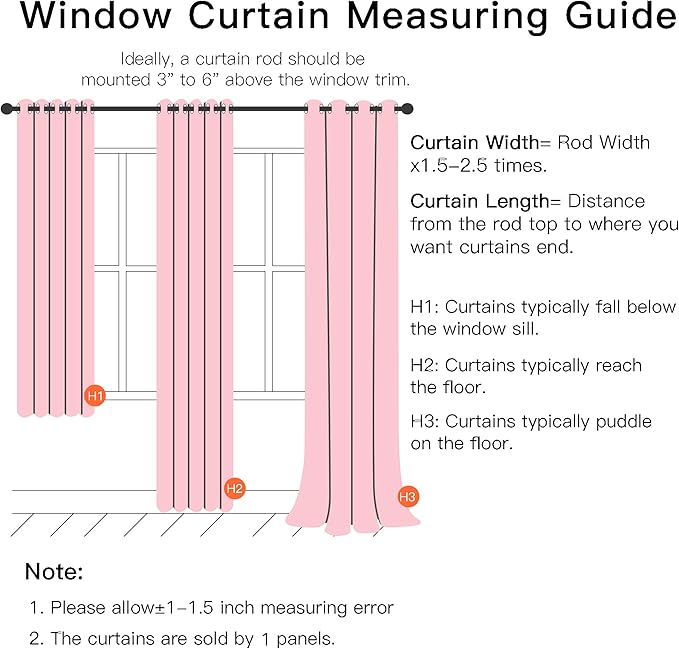 XiDi Curtains for Girls Bedroom, Room Darkening Hot Pink Curtain, 1 Panel - Image 8