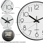 Wall Clock, Silent Wall Clocks Battery Operated 10 Inch Modern Non Ticking - Image 6