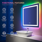 LOAAO 36"X36" LED Bathroom Mirror - Image 7