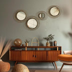 Hicarer 4 Pcs Decorative Wall Mirror Round Modern Circle Mounted Mirror Metal - Image 5