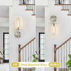 MOKATNG Wall Sconces Set of Two, Brushed Nickel Bathroom Sconces - Image 6