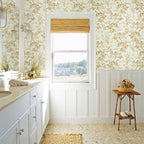 Erfoni 16.9" x197" Yellow Brown Floral Peel and Stick Wallpaper Boho Floral - Image 4