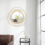 Large Gold Round Art Wall Mirror - Image 4