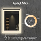 LED Bathroom Mirror, 24x32 Inch Gradient Front and Backlit LED Mirror - Image 3