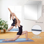 JUNEBRUSHS 4 Pack Self Adhesive Acrylic Mirror, 8 x 8 Inch Mirror Tiles - Image 2