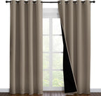 NICETOWN Taupe Full Shade Curtain Panels, Pair of Energy Smart & Noise Blocking by NICETOWN