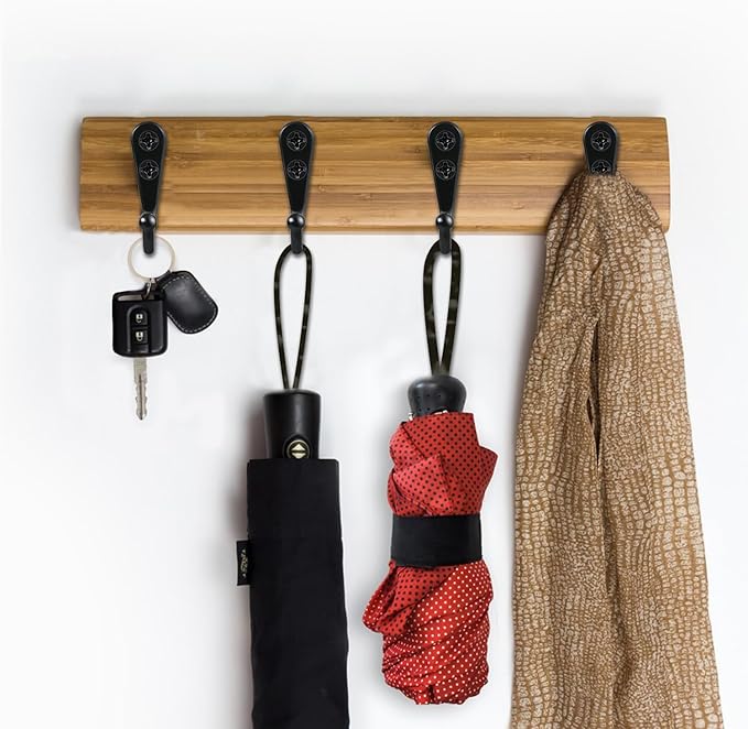 Black Wall Mounted Coat Hooks, Rustproof Metal Hooks - Image 4