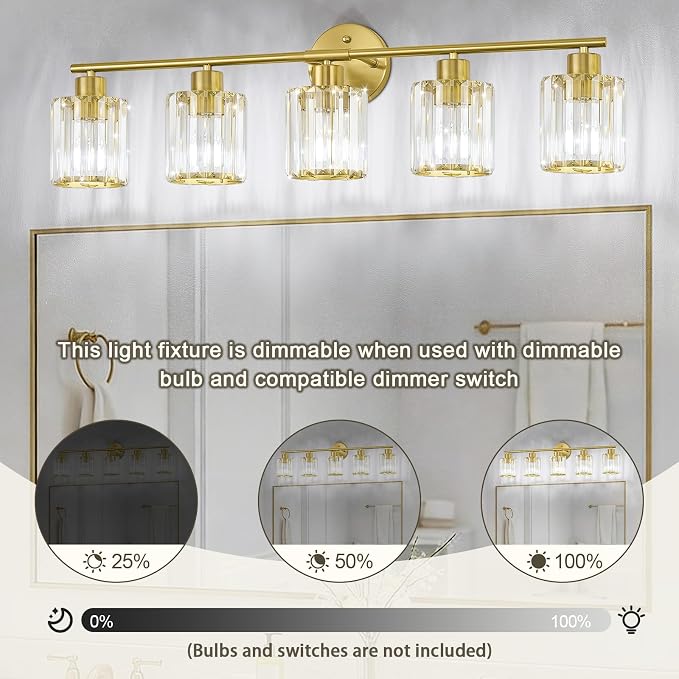 Crystal Bathroom Light Fixtures, Bathroom Lighting Fixtures Over Mirror - Image 8