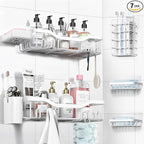 NESOMI Shower Caddy Adhesive Shower Organizer 7-Pack, Rustproof Stainless Steel by OrganizeYourHomeEssentials