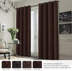 Yakamok 100% Blackout Curtain Panels 84 inches Cold and Light Blocking Drapes - Image 7