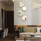 Hicarer 4 Pcs Decorative Wall Mirror Round Modern Circle Mounted Mirror Metal - Image 4