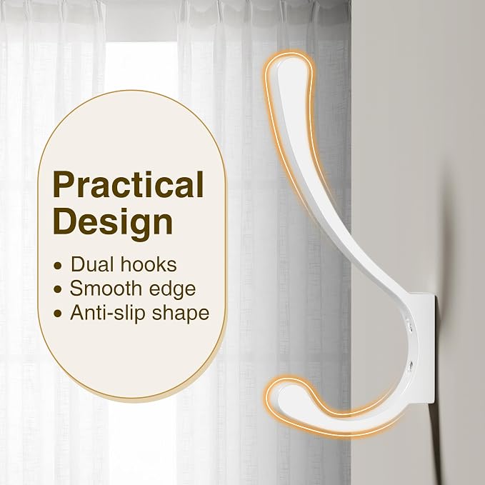 saffruff Wall Mount Coat Hooks, Heavy Duty Metal Hooks - Image 4
