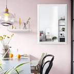 Amorho Bathroom Mirror, 24x36 Inch White Thick Metal Framed Wall Mirrors - Image 5