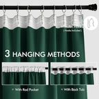 MIULEE Christmas Hunter Green Back Tab Blackout Curtain 96 Inch Long 2 Panels - Image 3